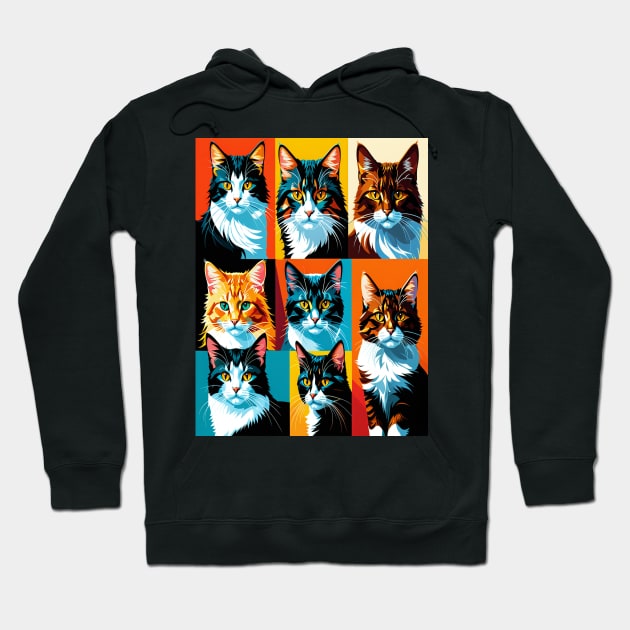 Pop Art Cat Portraits Hoodie by Banyu_Urip